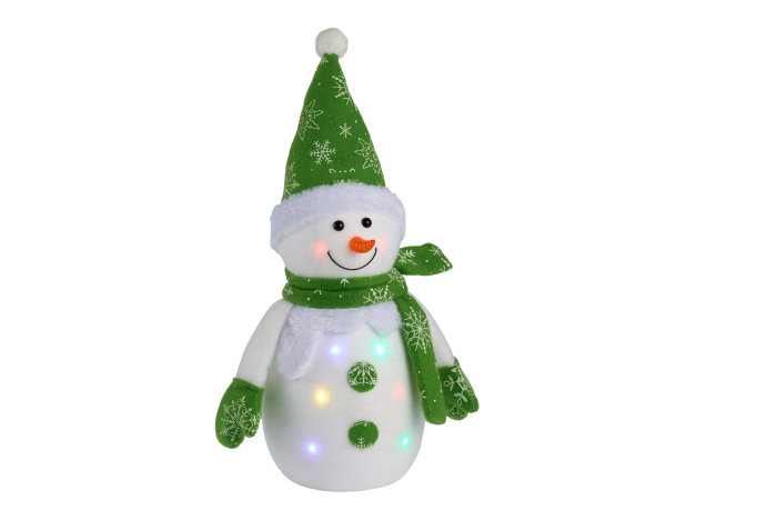 Julefigur med farvet LED-lys H33 cm